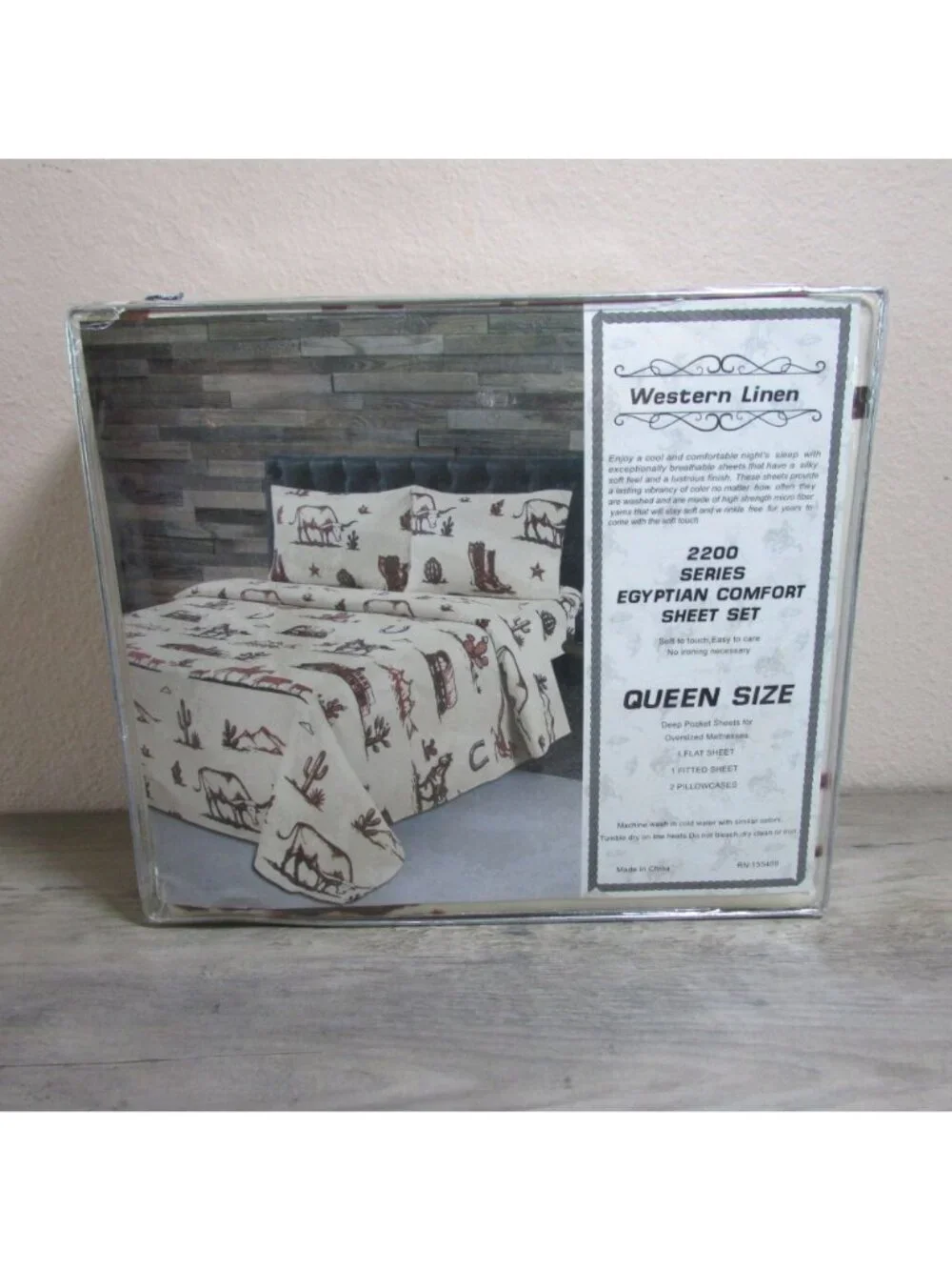 Western Linen Desert Rodeo Western Sheet Set - Beige